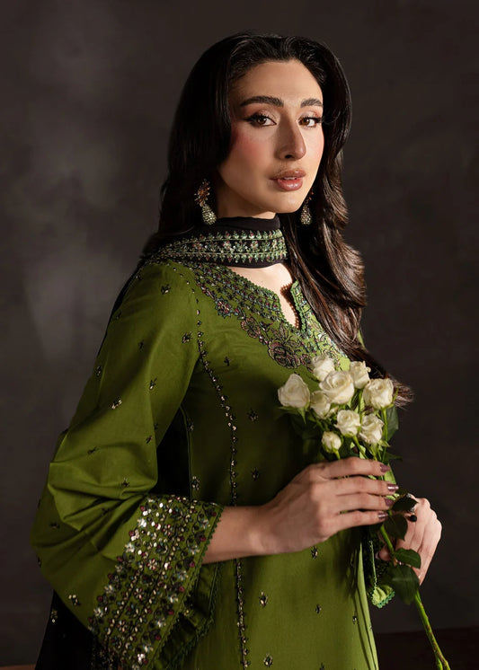 Ezzah 3pcs - Lawn Embroidered dress - Chaudhary Arts