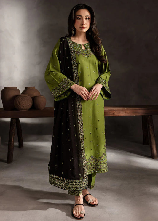 Ezzah 3pcs - Lawn Embroidered dress - Chaudhary Arts