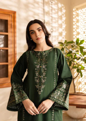 OLIVE BLOOM LAWN EMBROIDERY 2 PIECE SUIT - Shehroz Fashion