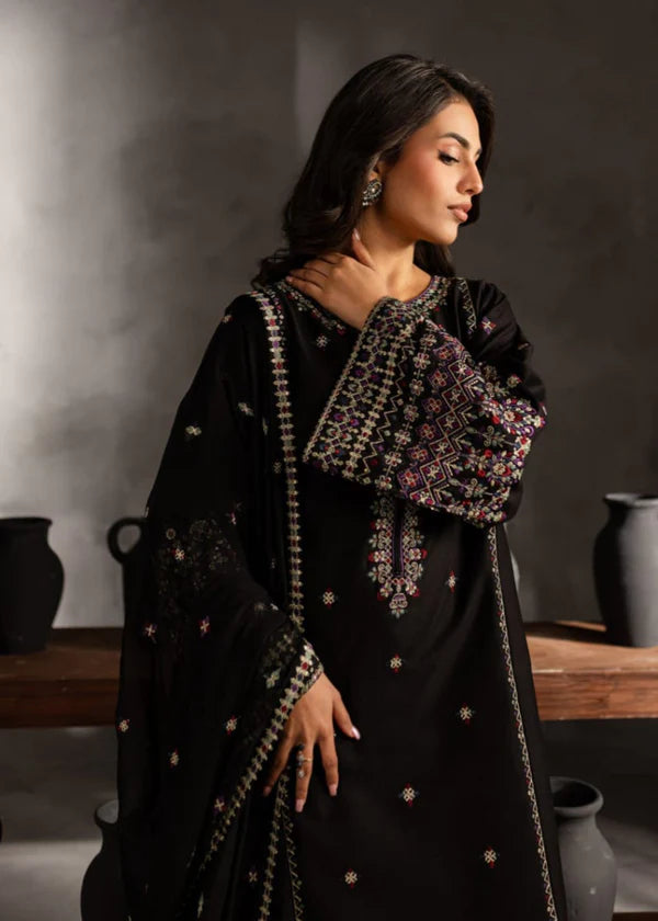 Black Orchid lawn embroidery 3 piece suit - Shehroz Fashion