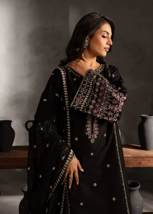Black Orchid lawn embroidery 3 piece suit - Shehroz Fashion