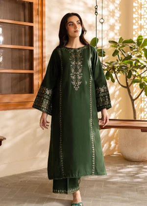 OLIVE BLOOM LAWN EMBROIDERY 2 PIECE SUIT - Shehroz Fashion