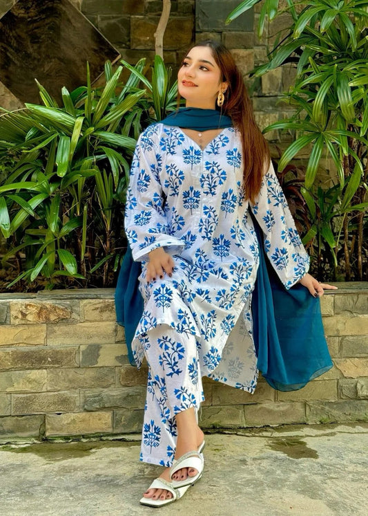 Jasmine Printed 2pcs - Chaudhary Arts
