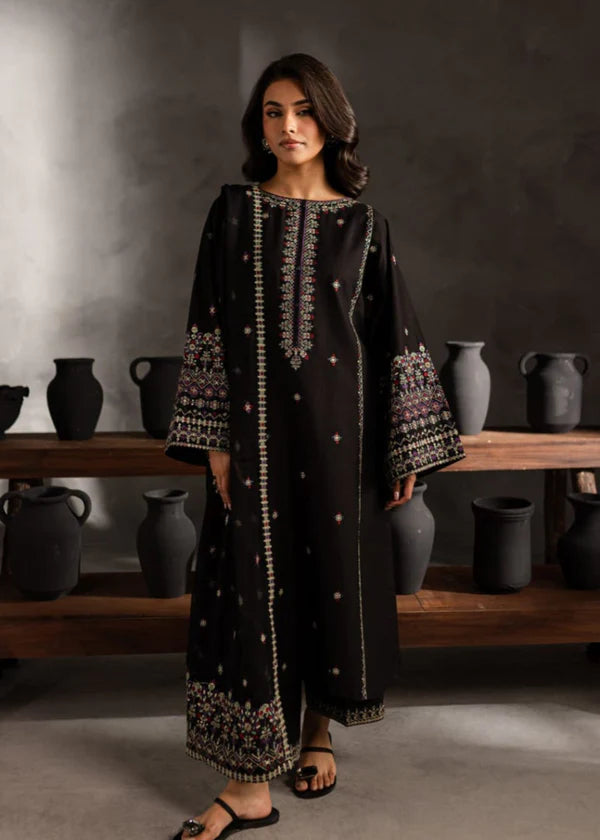 Black Orchid lawn embroidery 3 piece suit - Shehroz Fashion