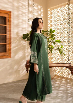 OLIVE BLOOM LAWN EMBROIDERY 2 PIECE SUIT - Shehroz Fashion